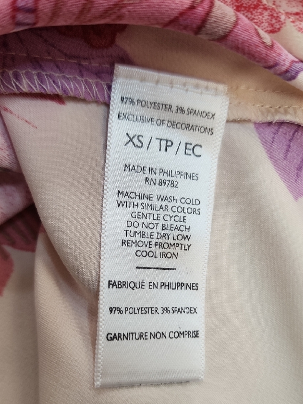 Natori Floral Satin Pajama Set 2 Piece Sleepwear Pink White XS - Picture 12 of 13
